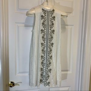Polagram White Lined Lace Dress Size L